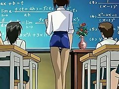 Hentai School Teacher In Short Skirt Shows Pussy